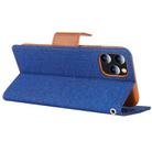 For iPhone 12 Pro Max GOOSPERY CANVAS DIARY Cross Texture Horizontal Flip Leather Case with Card Slots & Wallet & Holder(Blue) - 3