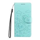 For iPhone 17 Pro Max Embossed Heart Dog RFID Blocking Wallet Leather Phone Case(Green) - 2