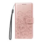 For iPhone 13 mini Embossed Heart Dog RFID Blocking Wallet Leather Phone Case(Rose Gold) - 2
