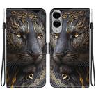 For Samsung Galaxy S25 Edge 5G Crystal Texture Colored Drawing Leather Phone Case(Black Gold Lion) - 1