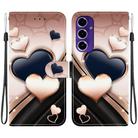 For Samsung Galaxy S24 FE 5G Crystal Texture Colored Drawing Leather Phone Case(Love Heart) - 1