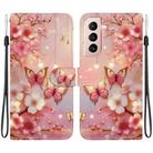 For Samsung Galaxy S21+ 5G Crystal Texture Colored Drawing Leather Phone Case(Lantern Butterflies) - 1