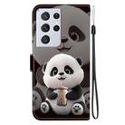 For Samsung Galaxy S21 Ultra 5G Crystal Texture Colored Drawing Leather Phone Case(Milk Tea Bear) - 3
