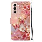 For Samsung Galaxy S21 FE 5G Crystal Texture Colored Drawing Leather Phone Case(Lantern Butterflies) - 3