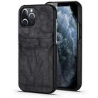 For iPhone 12 mini Calf Texture PU + PC Protective Case with Card Slots(Black) - 1