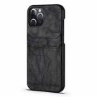 For iPhone 12 / 12 Pro Calf Texture PU + PC Protective Case with Card Slots(Black) - 2