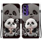For Samsung Galaxy A16 4G / 5G Crystal Texture Colored Drawing Leather Phone Case(Milk Tea Bear) - 1