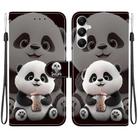 For Samsung Galaxy A35 5G Crystal Texture Colored Drawing Leather Phone Case(Milk Tea Bear) - 1