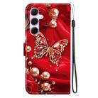 For Samsung Galaxy A55 5G Crystal Texture Colored Drawing Leather Phone Case(Pearl Butterfly Rose) - 3