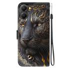 For Redmi Turbo 4 / Xiaomi Poco X7 Pro Crystal Texture Colored Drawing Leather Phone Case(Black Gold Lion) - 3