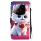 For Redmi Note 14 Pro 5G / Note 14 Pro+ 5G Crystal Texture Colored Drawing Leather Phone Case(Rose Cat) - 3