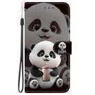 For Redmi Note 14 4G 164.84mm Crystal Texture Colored Drawing Leather Phone Case(Milk Tea Bear) - 2