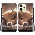 For Redmi Note 14 4G 163.25mm Crystal Texture Colored Drawing Leather Phone Case(Calf) - 1
