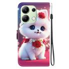 For Redmi Note 13 4G Crystal Texture Colored Drawing Leather Phone Case(Rose Cat) - 3