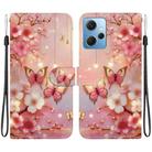 For Redmi Note 12 4G Global Crystal Texture Colored Drawing Leather Phone Case(Lantern Butterflies) - 1