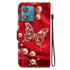 For Motorola Edge 40 Neo Crystal Texture Colored Drawing Leather Phone Case(Pearl Butterfly Rose) - 3