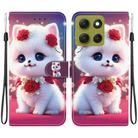 For Motorola Moto G86 5G Crystal Texture Colored Drawing Leather Phone Case(Rose Cat) - 1