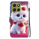For Motorola Moto G86 5G Crystal Texture Colored Drawing Leather Phone Case(Rose Cat) - 3
