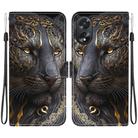 For OPPO A38 / OPPO A18 Crystal Texture Colored Drawing Leather Phone Case(Black Gold Lion) - 1