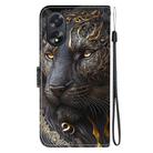 For OPPO A38 / OPPO A18 Crystal Texture Colored Drawing Leather Phone Case(Black Gold Lion) - 3