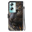 For OPPO A79 5G Global Crystal Texture Colored Drawing Leather Phone Case(Black Gold Lion) - 3