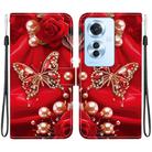 For OPPO Reno11 F / OPPO F25 Pro Crystal Texture Colored Drawing Leather Phone Case(Pearl Butterfly Rose) - 1