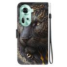 For OPPO Reno11 Global Crystal Texture Colored Drawing Leather Phone Case(Black Gold Lion) - 3