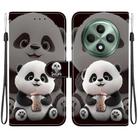 For OPPO Reno12 F 4G / 5G Crystal Texture Colored Drawing Leather Phone Case(Milk Tea Bear) - 1