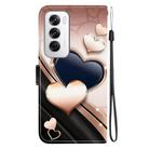 For OPPO Reno12 Global Crystal Texture Colored Drawing Leather Phone Case(Love Heart) - 3