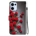For OPPO Reno13 Global Crystal Texture Colored Drawing Leather Phone Case(Red Roses) - 3