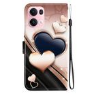For OPPO Reno13 Pro Global Crystal Texture Colored Drawing Leather Phone Case(Love Heart) - 3