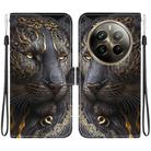For Realme 12 Pro / 12 Pro+ / P1 Pro Crystal Texture Colored Drawing Leather Phone Case(Black Gold Lion) - 1