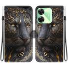 For Realme C61 / C63 4G / Note 60 Crystal Texture Colored Drawing Leather Phone Case(Black Gold Lion) - 1