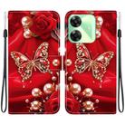 For Realme C61 / C63 4G / Note 60 Crystal Texture Colored Drawing Leather Phone Case(Pearl Butterfly Rose) - 1