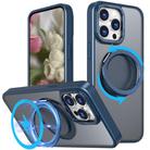 For iPhone 15 Pro Max Kalebol 360-degree Rotating MagSafe Magnetic Holder Phone Case(Blue) - 1