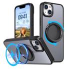 For iPhone 14 Kalebol 360-degree Rotating MagSafe Magnetic Holder Phone Case(Black) - 1