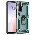 For Huawei P40 Lite 5G Shockproof TPU + PC Protective Case with 360 Degree Rotating Holder(Deep Green) - 1