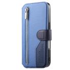 For iPhone 16 Plus Twill Fabric MagSafe RFID Anti-theft Zipper Wallet Leather Phone Case(Dark Blue) - 3