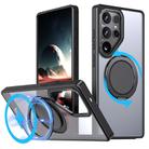 For Samsung Galaxy S25 Ultra 5G Kalebol 360-degree Rotating MagSafe Magnetic Holder Phone Case(Black) - 1