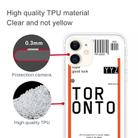For iPhone 11 Boarding Pass Series TPU Phone Protective Case(Toronto) - 3