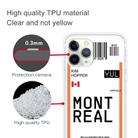 For iPhone 11 Pro Boarding Pass Series TPU Phone Protective Case(Montreal) - 3