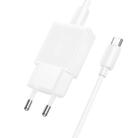 hoco N72 Speed Single-port PD20W Ultra-thin Charger, Plug:EU Plug with Type-C to Type-C Cable(White) - 2