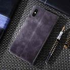 For iPhone XS Max Non-Magnetic Retro Texture Horizontal Flip Leather Case with Holder & Card Slots & Wallet(Grey) - 3
