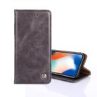 For iPhone X / XS Non-Magnetic Retro Texture Horizontal Flip Leather Case with Holder & Card Slots & Wallet(Grey) - 1