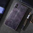 For iPhone X / XS Non-Magnetic Retro Texture Horizontal Flip Leather Case with Holder & Card Slots & Wallet(Grey) - 3