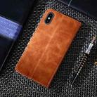 For iPhone X / XS Non-Magnetic Retro Texture Horizontal Flip Leather Case with Holder & Card Slots & Wallet(Brown) - 3