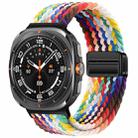 For Samsung Galaxy Watch Ultra / Ultra 2025 xDfind Magnetic Buckle Nylon Braid Loop Watch Band(Rainbow) - 1