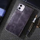 For iPhone 11 Non-Magnetic Retro Texture Horizontal Flip Leather Case with Holder & Card Slots & Wallet(Grey) - 3