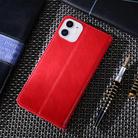 For iPhone 12 mini Non-Magnetic Retro Texture Horizontal Flip Leather Case with Holder & Card Slots & Wallet(Red) - 3