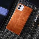 For iPhone 12 mini Non-Magnetic Retro Texture Horizontal Flip Leather Case with Holder & Card Slots & Wallet(Brown) - 3